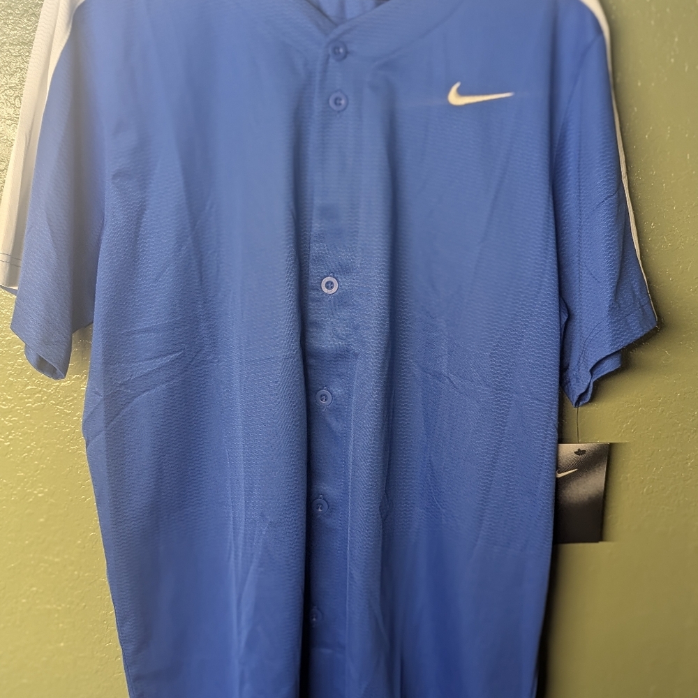 NWT Nike Men's Large Blue Baseball Shirt